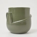 Doniczka ceramiczna Fala granit szara