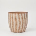 Doniczka ceramiczna Fala matowa oliwkowa